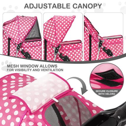 Monibloom 3 Wheels Pet Dog Cat Stroller for Small Medium Dogs Cats, Foldable Jog