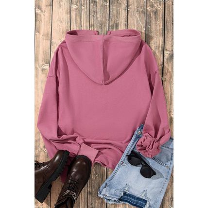 Valerian Solid Kangaroo Pocket Half Zipper Oversized Hoodie