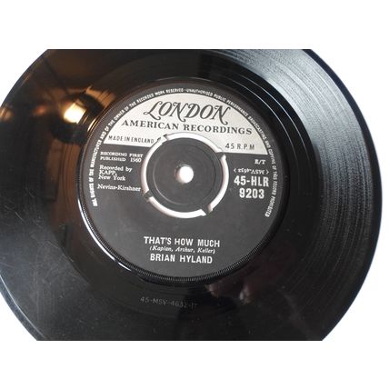 7"1960. BRIAN HYLAND. FOUR LITTLE HEELS. LONDON HLR 9203. EXCELLENT