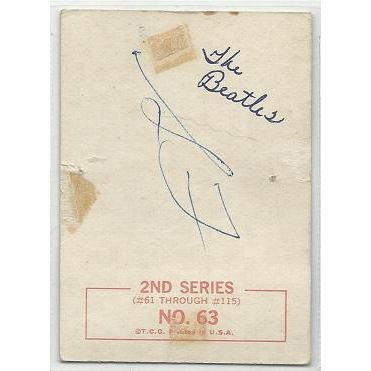 BEATLES 2nd series ' Paul, George , Ringo and John ' card # 63 (1964)