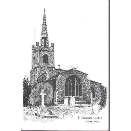 London - Hornchurch - St. Andrews Church - blank back postcard c.1970s