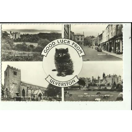 Lancashire ULVERSTON Multi-View Postcard (Valentine H.4614)