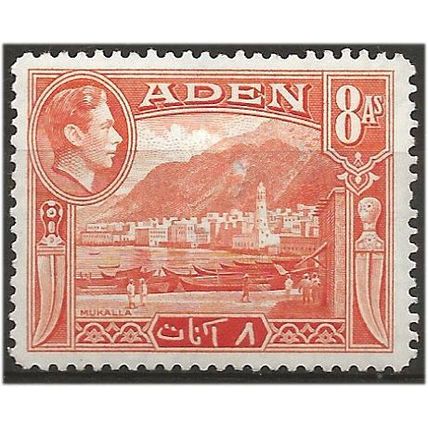 Aden 1939 SG23 8a Red-Orange Mounted Mint .. .