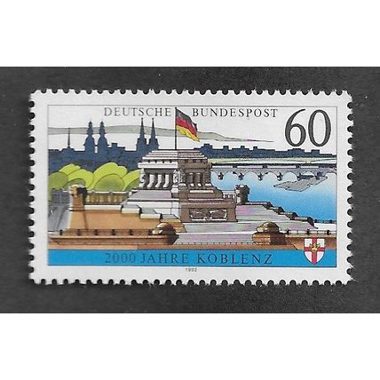 GER 1992 U/M 60pf '2000TH ANN OF KOBLENZ' (EBID78-798)