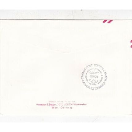 United Nations 1982 Vienna to Toronto Exhibition FDC Vienna Special cancel VGC