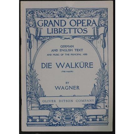 WAGNER DIE WALKURE Grand Opera Librettos Music Drama in 3 Acts FREE Shipping