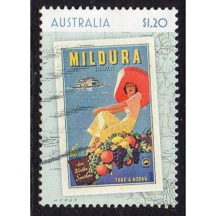 Australia 2023 Travel Posters - Mildura $1.20 Sheet Used