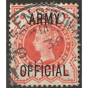 1896 O41 1/2d Vermilion Army Official Fine Used ..