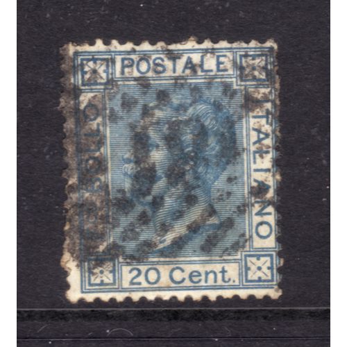ITALY 1863 SG20a 20c BLUE FINE USED #4