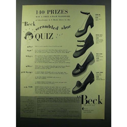 1949 A.S. Beck Shoes Ad - Prom Bid, Lucky Penny