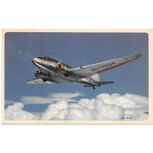 Newfoundland Postcard 1946 Gander to USA, American Airlines Advertising Card