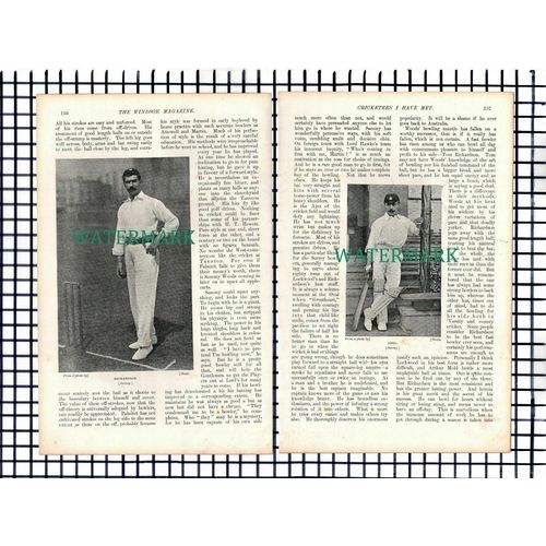 (8283) Cricket Abel Richardson Grace Sinhji Woods Jackson CB Fry c.1900 Article