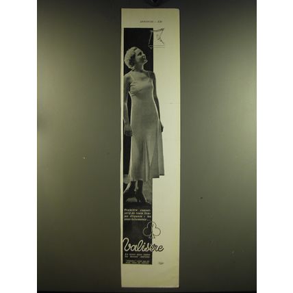 1934 Valisere Underwear Ad - in French - Premiere coquetterie de toute femme