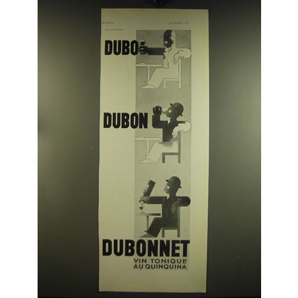 1934 Dubonnet Aperitif Ad - in French - Dubo Dubon Dubonnet vin tonique