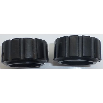KNOB fluted Black bakelite 31 mm dia, for 1/4" shaft vintage 2 off