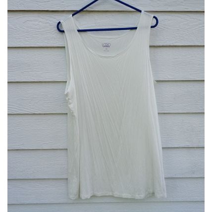 N1X LOGO Layers Lori Goldstein Ivory Tunic Tank Top Womens 1X A235497 Sleeveless