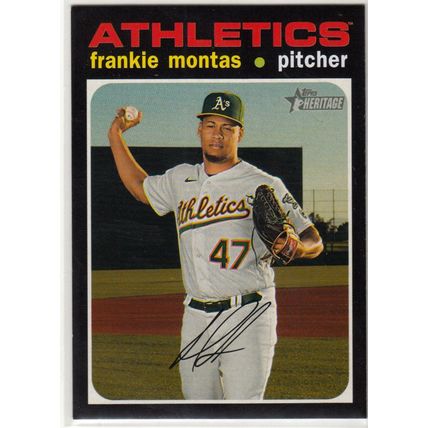 2020 Heritage High Number baseball card 604 Frankie Montas - Oakland Athletics