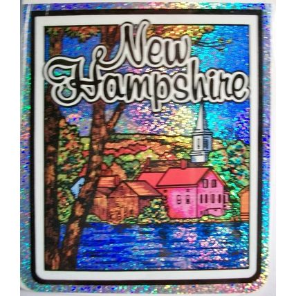 New Hampshire State Vinyl Reflective Souvenir Decal with Glitter