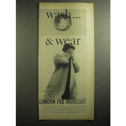 1959 London Fog Maincoat Ad - Wash & Wear