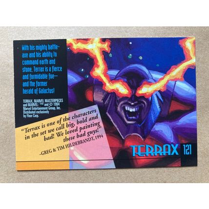 Marvel Masterpieces 1994 Base trading Card # 121 Terrax (B) Fleer