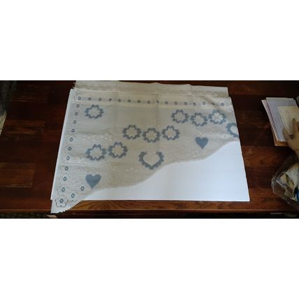1990 Louis Hornick & Company Floral Lace Curtain Panel VALANCE Sheer SWAG -New