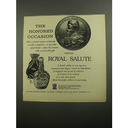 1956 Chivas Royal Salute Scotch Ad - The honored occasion