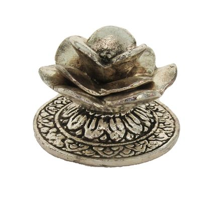 Aluminium Incense Ash Catcher Flower Rose For 3 Sticks or 1 Cone 5cm Base CL44