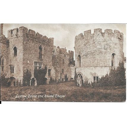 Ludlow Castle and Round Chapel - Shropshire Original Postcard (HCAR)