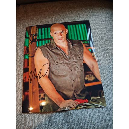 Genuine, Signed, 10"x8", Photo by Vin Diesel (Actor, Fast and the Furious) + COA