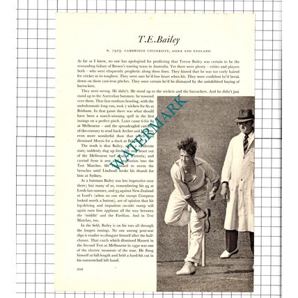 William Arras Johnston Cricketer / Trevor Bailey Cricket - 1952 Book Print