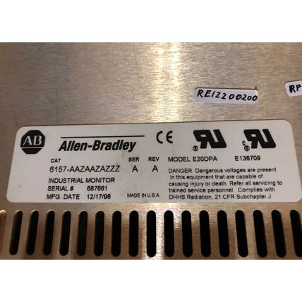 ALLEN BRADLEY 6157-AAZAAZAZZZ INDUSTRIAL 20" MONITOR,100-240 VAC,BQ