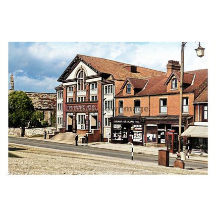 ptc6197 - Yorks - Early Askern Market Place & Picture House Cinema - print 6x4