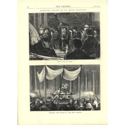 ROME - THE CHURCH OF ST. MARIA MAGGIORE 1872 VICTORIAN ENGRAVINGS