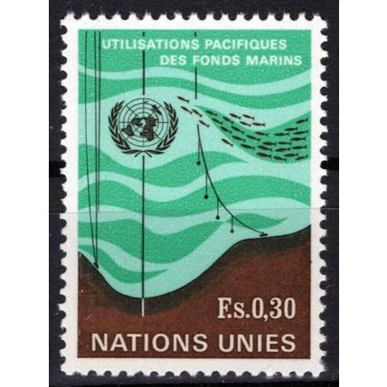 United Nations Geneva 15 MNH Fish Marine Life Research ZAYIX 1024S0405M