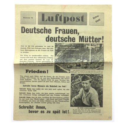 Original WW2 British Air Drop Propaganda Leaflet. - Code G.26 [1944].