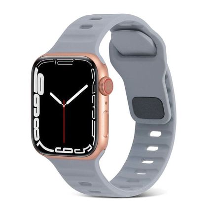 Square Buckle Stripes Silicone Watch Band, For Apple Watch Ultra 49mm (For Apple