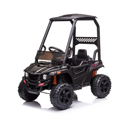 Children's 12V Electric Ride-On Car with Remote Control and Trailer – Black