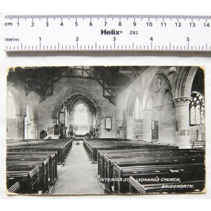 1912 postcard St Leonards Church, Bridgnorth interior