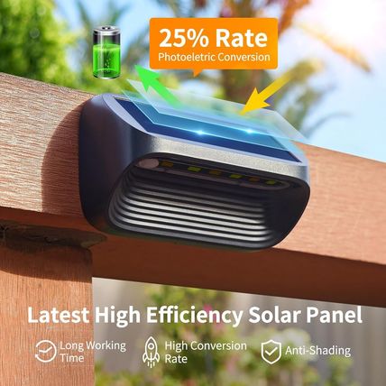 6-Pack Solar Deck Fence Lights LED Outdoor Waterproof NEW