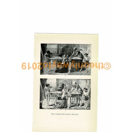 Carpenters Shop, Millais, Book Illustration (Print), 1934