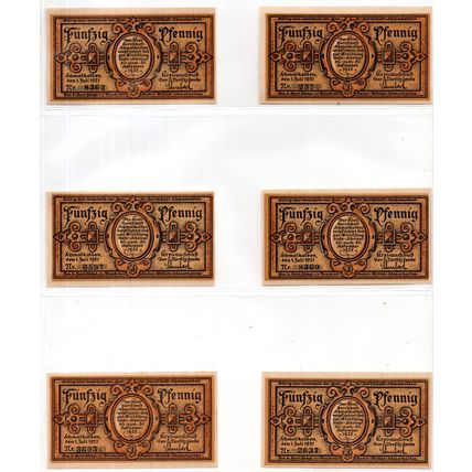 1921 Germany Schmalkalden Notgeld 6 Note Set (1476)