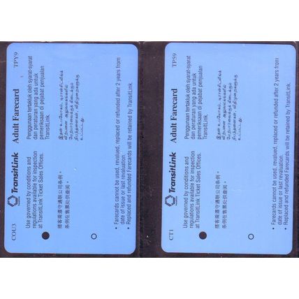 Let's Move With Courtesy S'pore TransitLink Train/Bus Card