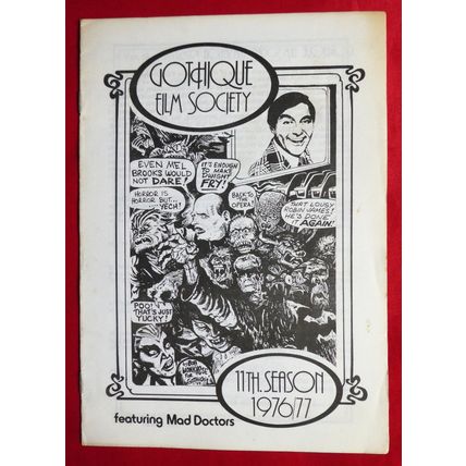 GOTHIQUE FILM SOCIETY (1976-77) Rare 11th Season Programme