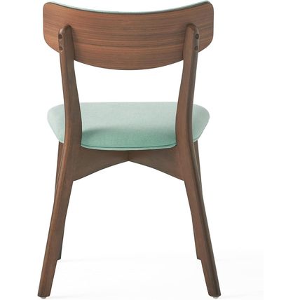 Christopher Knight Home Chazz Mid-Century Fabric Dining Chairs with Natural Waln