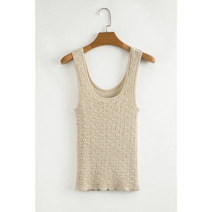Apricot Textured U Neck Slim Fit Sweater Vest
