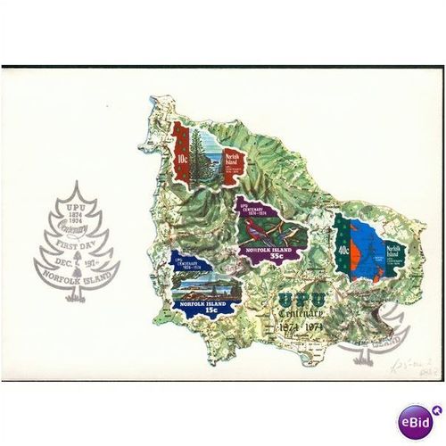 Norfolk Island FDI Minisheet 1974 - SG MS162 - UPU Centenary