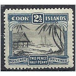 Cook Islands 1933 SG109 2 1/2d Black & Deep Blue Mounted Mint. .