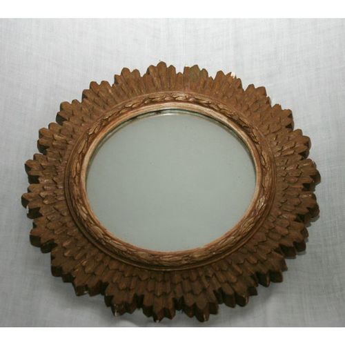 Antique Art Deco Chalkware Mirror