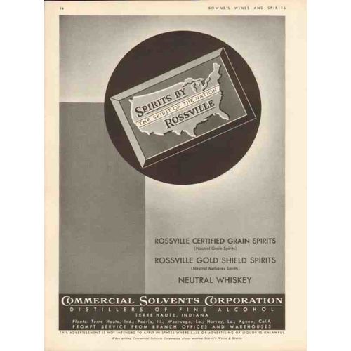 commercial solvents corp 1935 spirits by rossville whiskey vintage ad