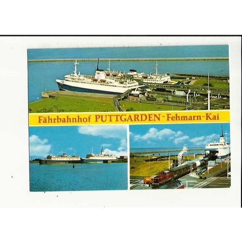 Germany PUTTGARDEN Ferry Terminal Postcard by Schoning & Schmidt (253)